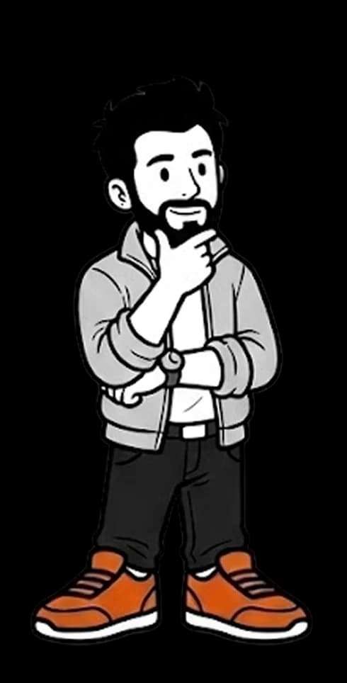 Illustrated character waving
